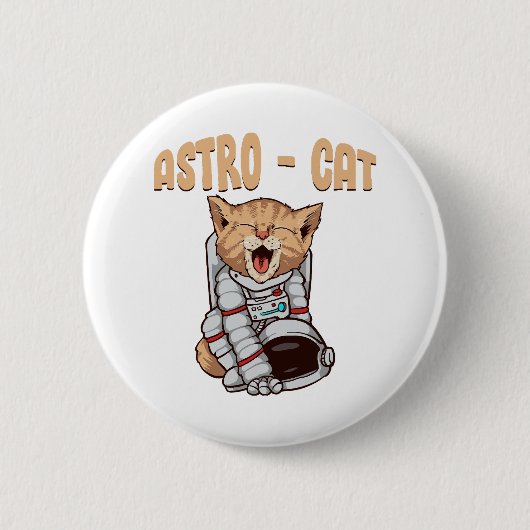 アストロ猫 缶バッジ (正面)