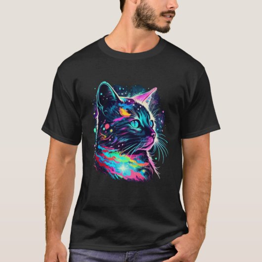 アストロ・レインボー・キャット Tシャツ (正面)