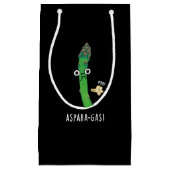 アスパラガスおもしろいアスパラガスVeggie Pun Dark BG スモールペーパーバッグ (正面)