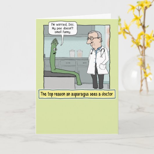 アスパラガスおもしろいピーの匂いがすぐに良くなる カード (黄色い花)
