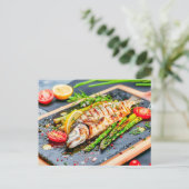 アスパラガスとトマトを使った魚のグリル シーズンポストカード (スタンド正面)