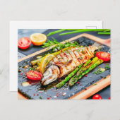 アスパラガスとトマトを使った魚のグリル シーズンポストカード (正面/裏面)