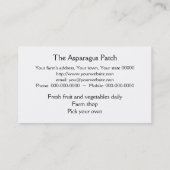 アスパラガスの名刺 名刺 (裏面)