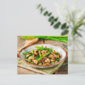 アスパラガスの炒め物をキノコでかき混ぜる シーズンポストカード (スタンド正面)