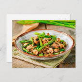 アスパラガスの炒め物をキノコでかき混ぜる シーズンポストカード (正面/裏面)