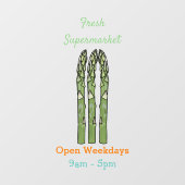 アスパラガス漫画イラストレーション ウィンドウサイン (シート)