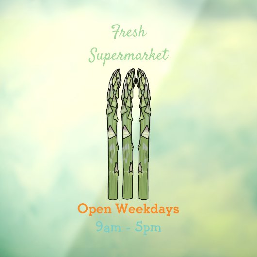 アスパラガス漫画イラストレーション ウィンドウサイン (シート3)