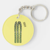 アスパラガス漫画イラストレーション キーホルダー (裏面)