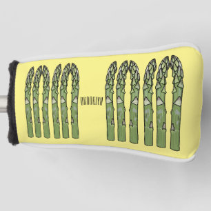 アスパラガス漫画イラストレーション ゴルフヘッドカバー