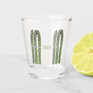 アスパラガス漫画イラストレーション ショットグラス