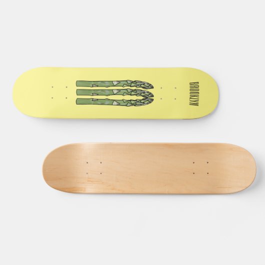 アスパラガス漫画イラストレーション スケートボード (横)