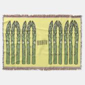 アスパラガス漫画イラストレーション スローブランケット (正面)