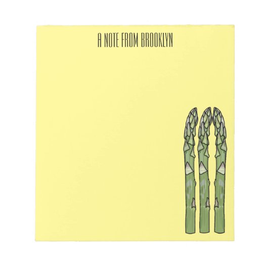 アスパラガス漫画イラストレーション ノートパッド (正面)