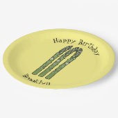 アスパラガス漫画イラストレーション ペーパープレート (アングル)