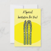 アスパラガス漫画イラストレーション 招待状 (裏面)