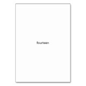 アスパラガス14発がフラッシュカードを番号にする テーブルナンバー (正面)