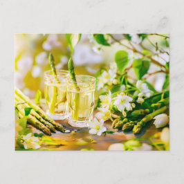 アスパラ・リキュールとレモンと花 シーズンポストカード