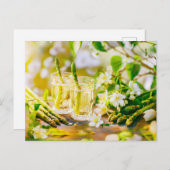 アスパラ・リキュールとレモンと花 シーズンポストカード (正面/裏面)
