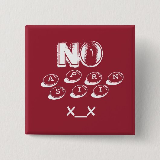 アスピリンの感受性かアレルギー 缶バッジ (正面)