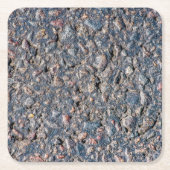 アスファルトと小石のテクスチャ スクエアペーパーコースター (正面)