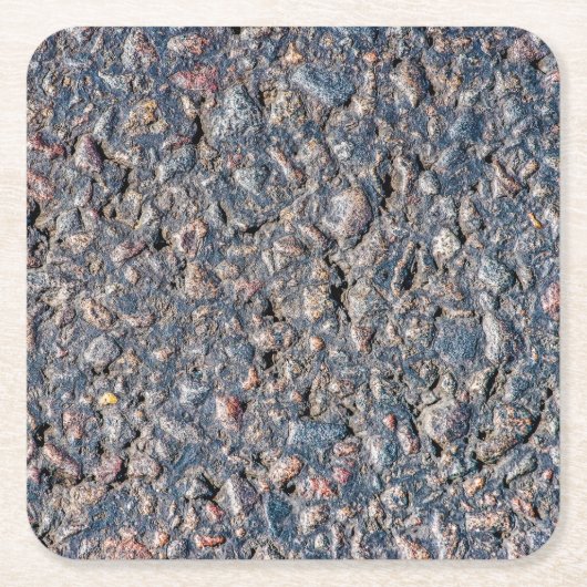 アスファルトと小石のテクスチャ スクエアペーパーコースター (正面)