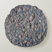 アスファルトと小石のテクスチャ ラウンドクッション (正面)