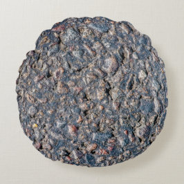 アスファルトと小石のテクスチャ ラウンドクッション