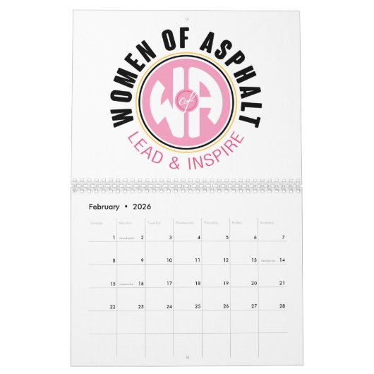 アスファルトカレンダーの女性 カレンダー (2月 2026)