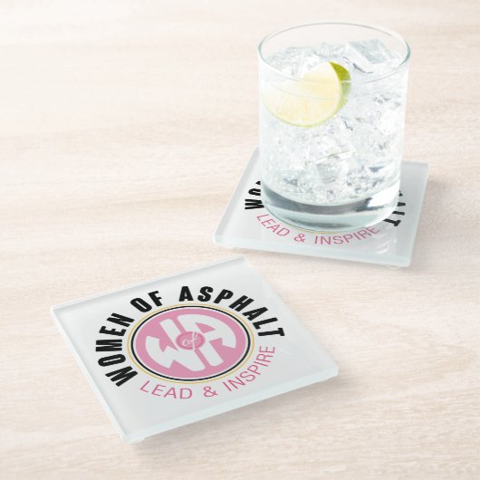 アスファルトガラスコースターの女性 ガラスコースター (アングル)