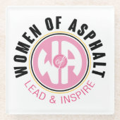 アスファルトガラスコースターの女性 ガラスコースター (正面)