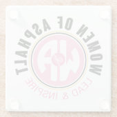 アスファルトガラスコースターの女性 ガラスコースター (裏面)