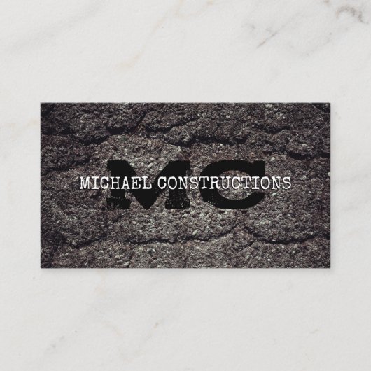 アスファルトコンクリート建築ワーカーモノグラム 名刺 (正面)