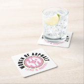 アスファルト紙コースターの女性 スクエアペーパーコースター (インサイチュ)