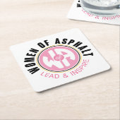 アスファルト紙コースターの女性 スクエアペーパーコースター (アングル)