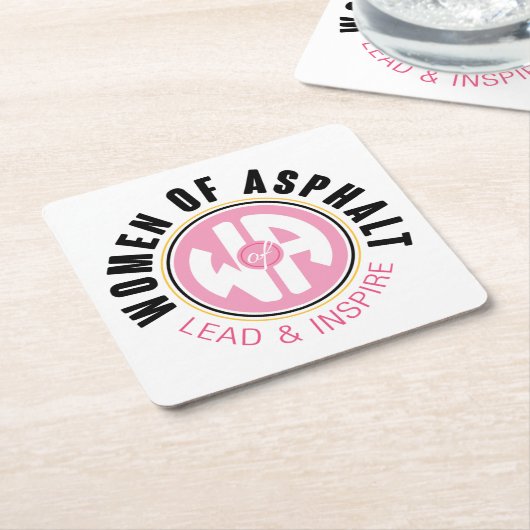 アスファルト紙コースターの女性 スクエアペーパーコースター (アングル)
