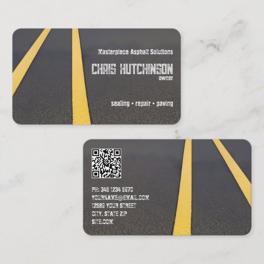 アスファルト舗装カスタムQR 名刺 (正面/裏面)