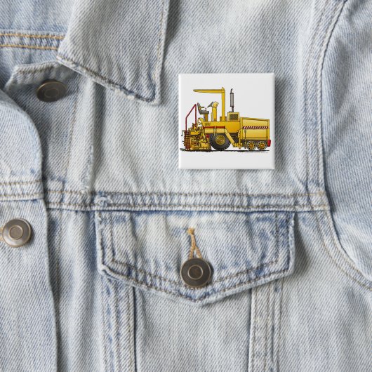 アスファルト舗装機械建築の建築P 缶バッジ (インサイチュ)