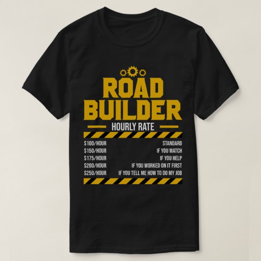 アスファルト舗装道路建築道路作業者 Tシャツ (デザイン正面)