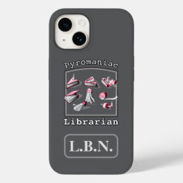アスファルト追加の名前イニシャルPyromaniac Librarian Case-Mate iPhone 14ケース