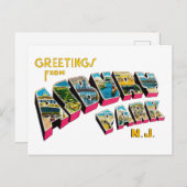 アスベリーパークニュージャージーからの挨拶 ポストカード (正面/裏面)