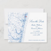 アスベリーパークニュージャージーの地図エレガントネイビーコースト セーブザデート (正面)