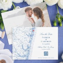 アスベリーパークニュージャージーの地図エレガントネイビーQR