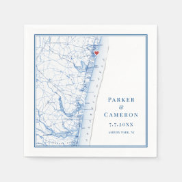 アスベリーパークニュージャージーマップエレガントウェディング スタンダードカクテルナプキン