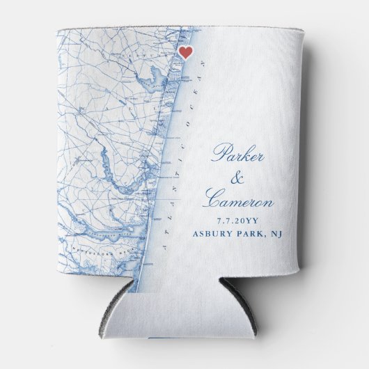 アスベリーパークニュージャージーマップ結婚式の引き出物ドリンク 缶クーラー (正面)