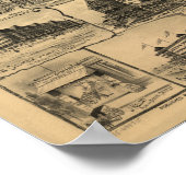 アスベリーパークニュージャージー1897アンティークパノラママップ ポスター (角)