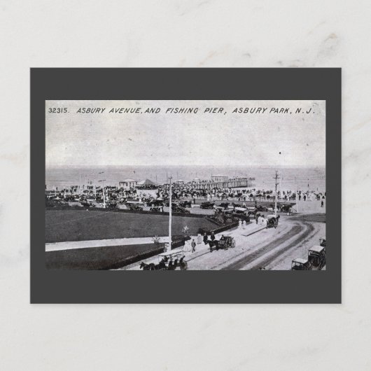 アスベリーパークニュージャージー1910ヴィンテージ ポストカード (正面)