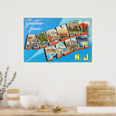 アスベリーパークニュージャージーNJヴィンテージ旅行はがき –  ポスター (キッチン)