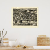 アスベリーパーク,NJパノラママップ – 1910 ポスター (キッチン)