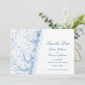 アスベリーパークNJの地図エレガントネイビーブルー写真 セーブザデート (スタンド正面)