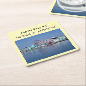 アスベリーパークNJヴィンテージスタイルカラーパーティードリンク スクエアペーパーコースター (アングル)